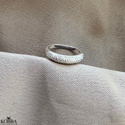 "Sparkling" slv ring med hvide sten