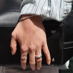 "Love" large heart ring in silver