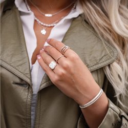 "Moondust" silver ring with moons and stars