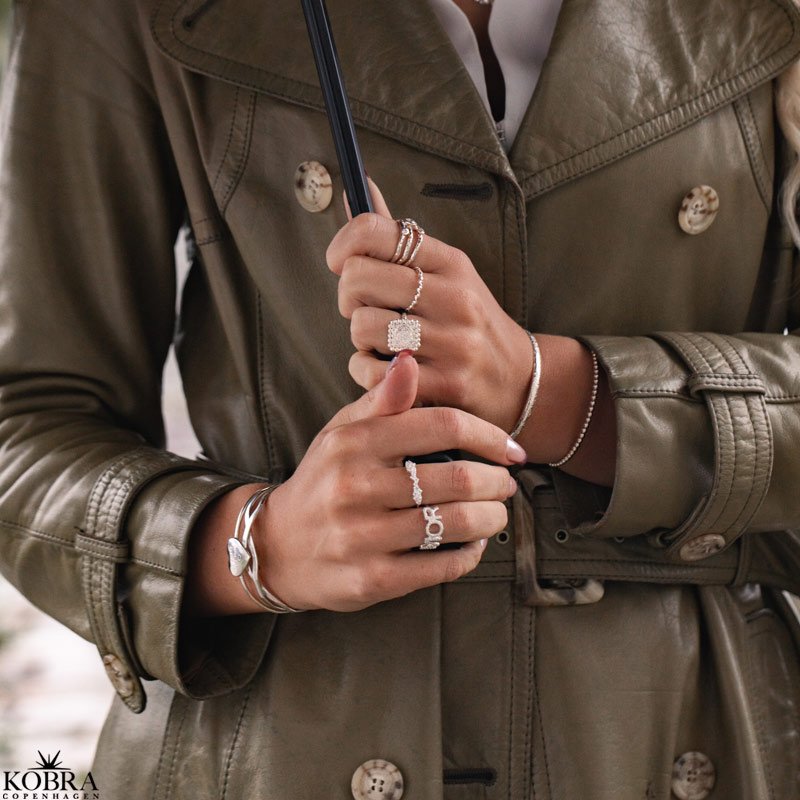 "Moondust" silver ring with moons and stars
