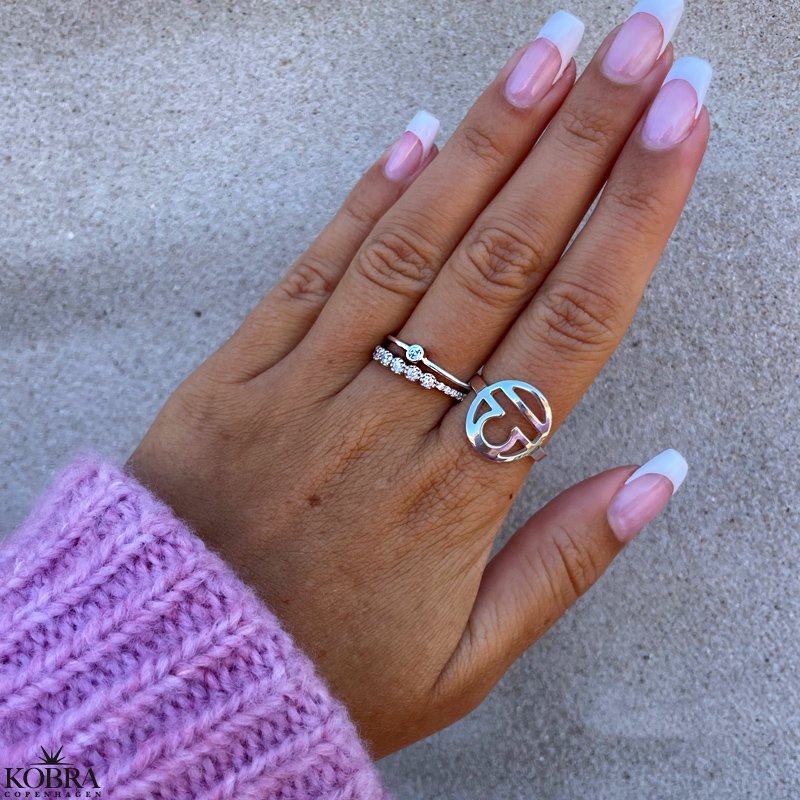 "Hoshi" stjernetegns ring i slv