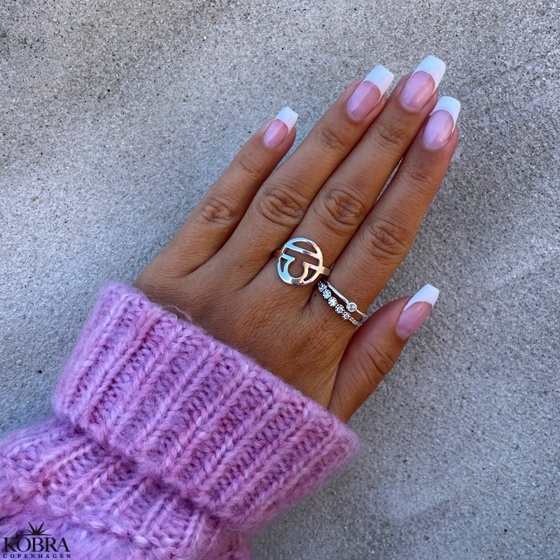 "Lucy" sterling slv ring med valgfri farve sten