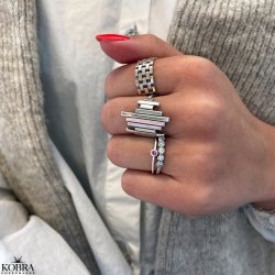 "Lucy" sterling slv ring med valgfri farve sten