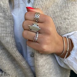 "Lucy" sterling slv ring med valgfri farve sten