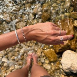 "Kenya" slv armbnd i diamenteret look!