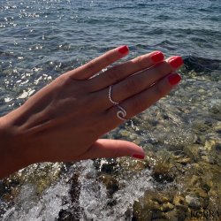 "Polly" unik ring med slv kugler