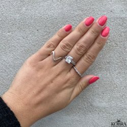 "Vanity" smuk prinsesse slv ring med hvide zirkonia sten