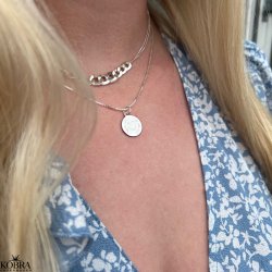 "Vigga" slv smykke / amulet med hjerte samt din personlige gravering