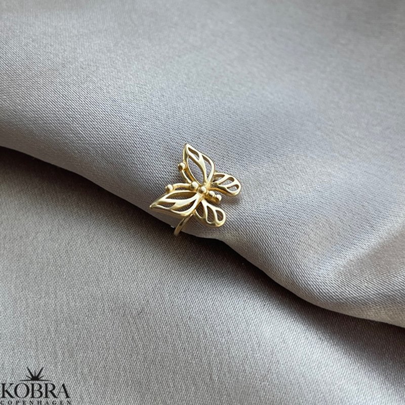 "Victoria" forgyldt sommerfugl earcuff