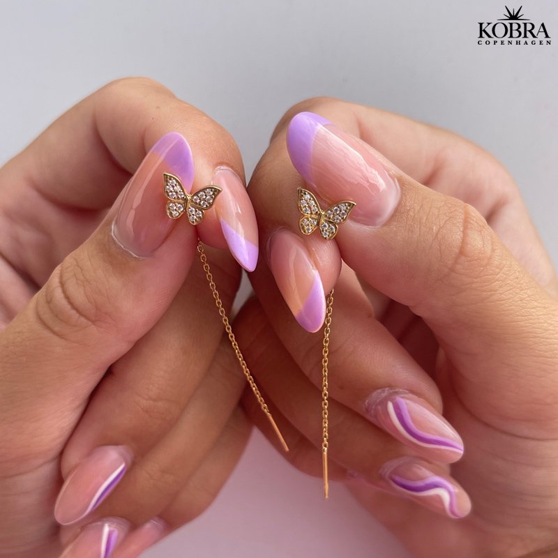 "Maddie" Sommerfugle guld reringe med trde