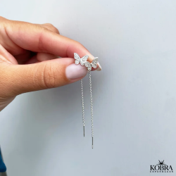 "Maddie" Sommerfugle øreringe med tråd i sølv