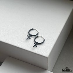 "Noir" kors reringe i sort emalje