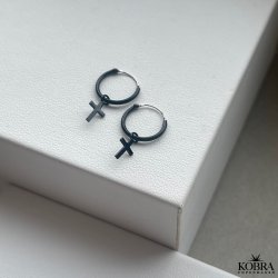 "Noir" kors reringe i sort emalje