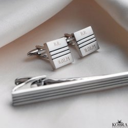  "Oscar" Slipsenl og manchetknapper i stl med gravering