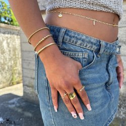 "Mellow" 18 carat gold plated bracelet with gold balls