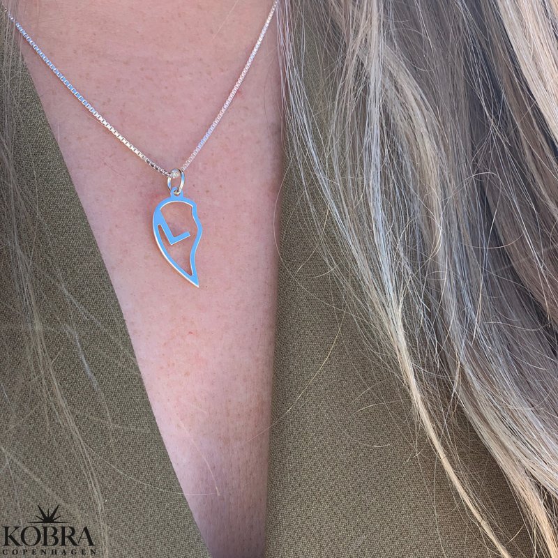 "Soulmate" slv hjertehalskde med dine bogstaver 