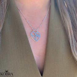 "Soulmate" slv hjertehalskde med dine bogstaver 