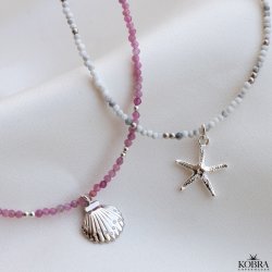 "Soul of summer" halskde med farvede sten og slv vedhng