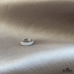 "Sparkling" ear cuff in sterling silver with zirconia.