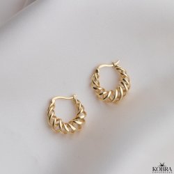 "Spin" 18 karat forgyldt snoet hoops / reringe