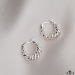 "Spin" store snoet hoops / reringe i slv