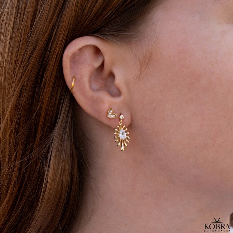 "GOLD SPLASH" gold earrings with stones