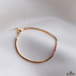 "Spring" armbnd med multifarvet sten i forgyldt