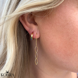 Sm "Spring" hoops i guld med multifarvet sten