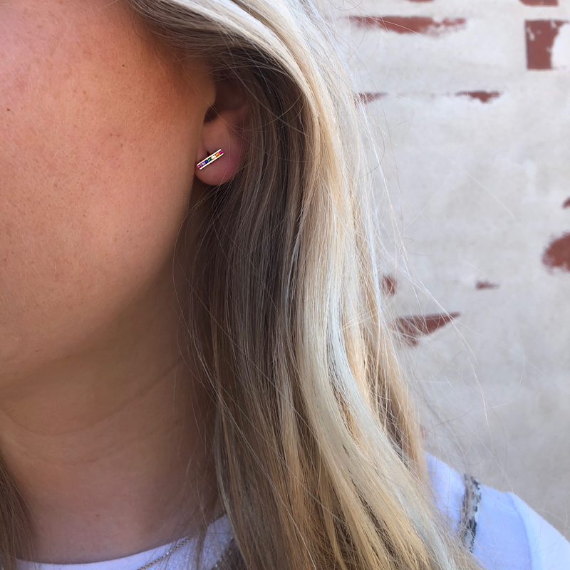 "Spring" sterling silver earrings with colored stones