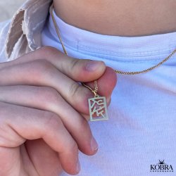 Square "Close to you" gold necklace for men