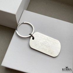 Nøglering i stål med gravering