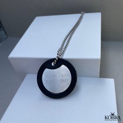 "James" rundt dogtag i stl med gravering
