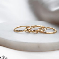 "Kelly" stacking, stress fidget ringe i guld