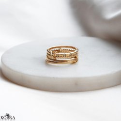 "Kelly" stacking, stress fidget ringe i guld