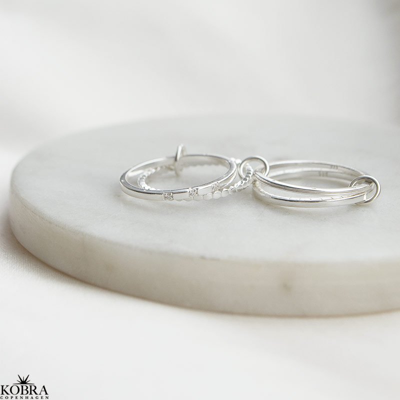 "Kelly" stacking, stress fidget ringe i slv