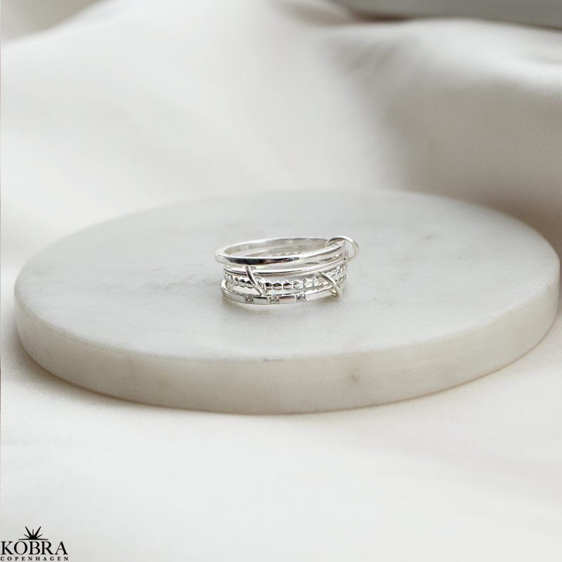 "Kelly" stacking, stress fidget ringe i slv