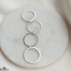 "Kelly" stacking, stress fidget ringe i slv