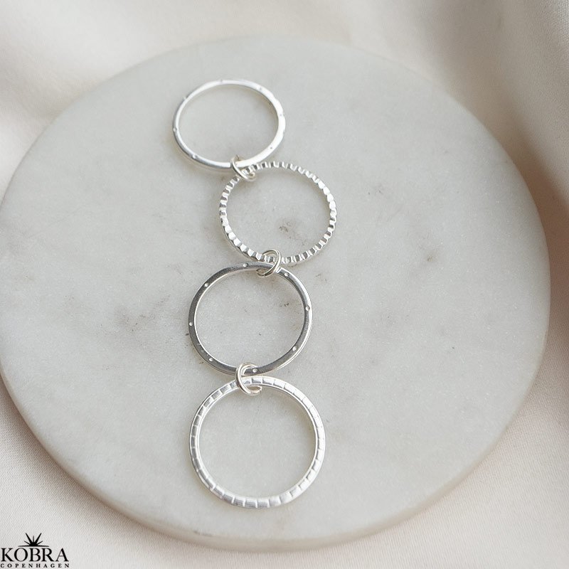 "Kelly" stacking, stress fidget ringe i slv