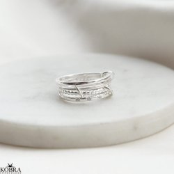 "Kelly" stacking, stress fidget ringe i slv