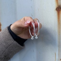 "Stacy" slv hoops med vedhng