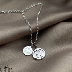 "Stargate" slv halskde med dit stjernetegn / zodiac og lille ID tag inklusiv personlig gravering