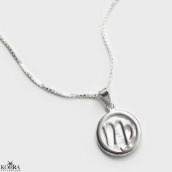 "Stargate" slv halskde med dit stjernetegn / zodiac og lille ID tag inklusiv personlig gravering