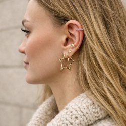 "Stargaze" Star Hoops � 18k goldplated Silver