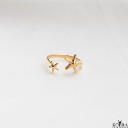 "Stella Marina" guld ring med sstjerner
