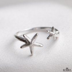 "Stella Marina" slv ring med sstjerner