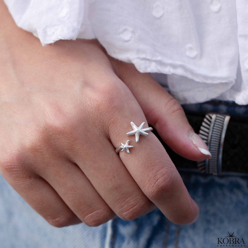 "Stella Marina" slv ring med sstjerner