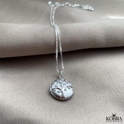 "Lia" slv medaljon med livets tr