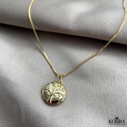 "Lia" 18 karat forgyldt Livets Træ medaljon