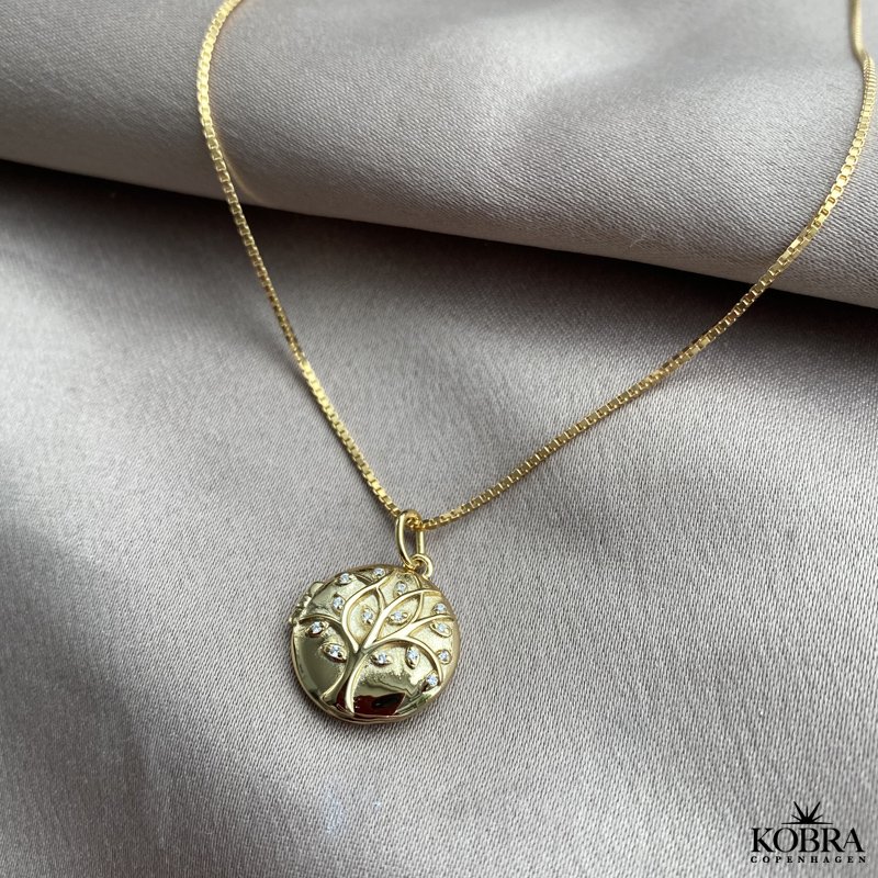 "Lia" 18 karat forgyldt Livets Træ medaljon