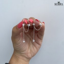 "Perry" slv reringe med sten og kde til 2 huller i rene